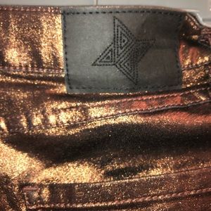 BCBG METALLIC COPPER JEANS